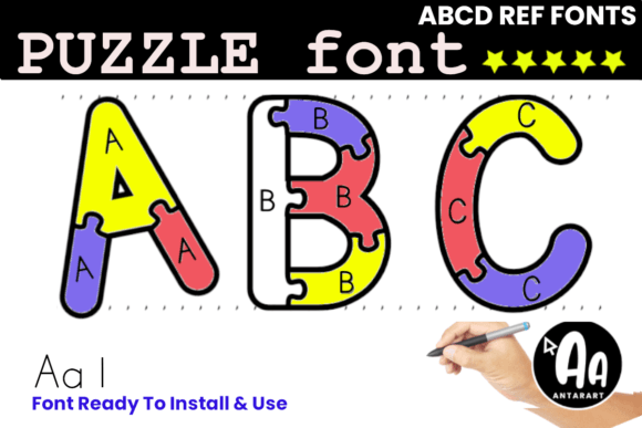 Alphabet Letters Puzzles: A Playful Display Font for Digital Branding