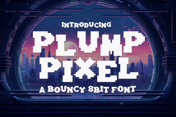 Plump Pixel: A Playful 8-Bit Display Font for Handmade Creators