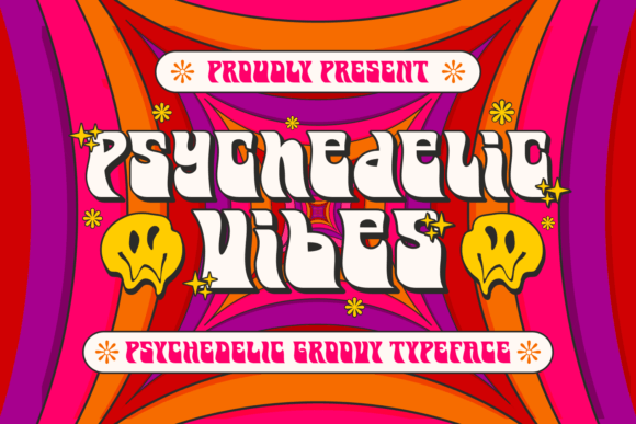 Psychedelic Vibes: A Playful Display Font for Handmade Creators